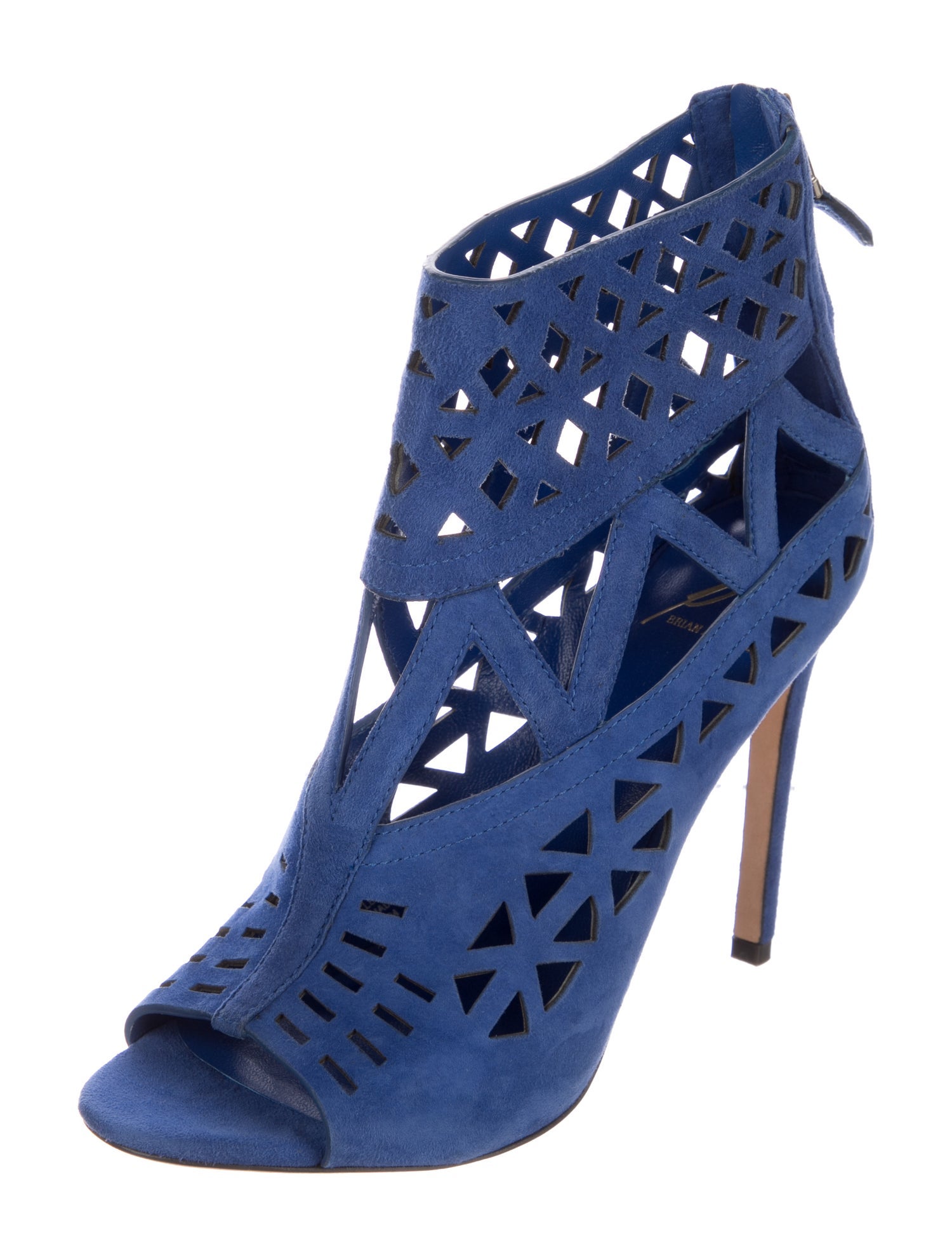 Brian Atwood Suede Lasercut Accents Pumps