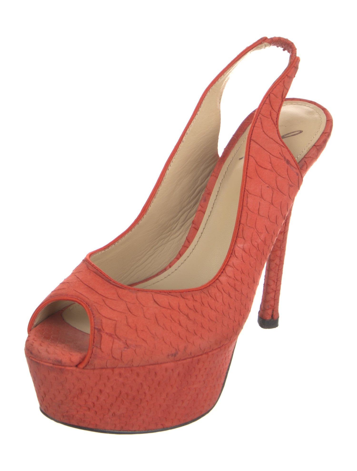 Brian Atwood Python Slingback Pumps