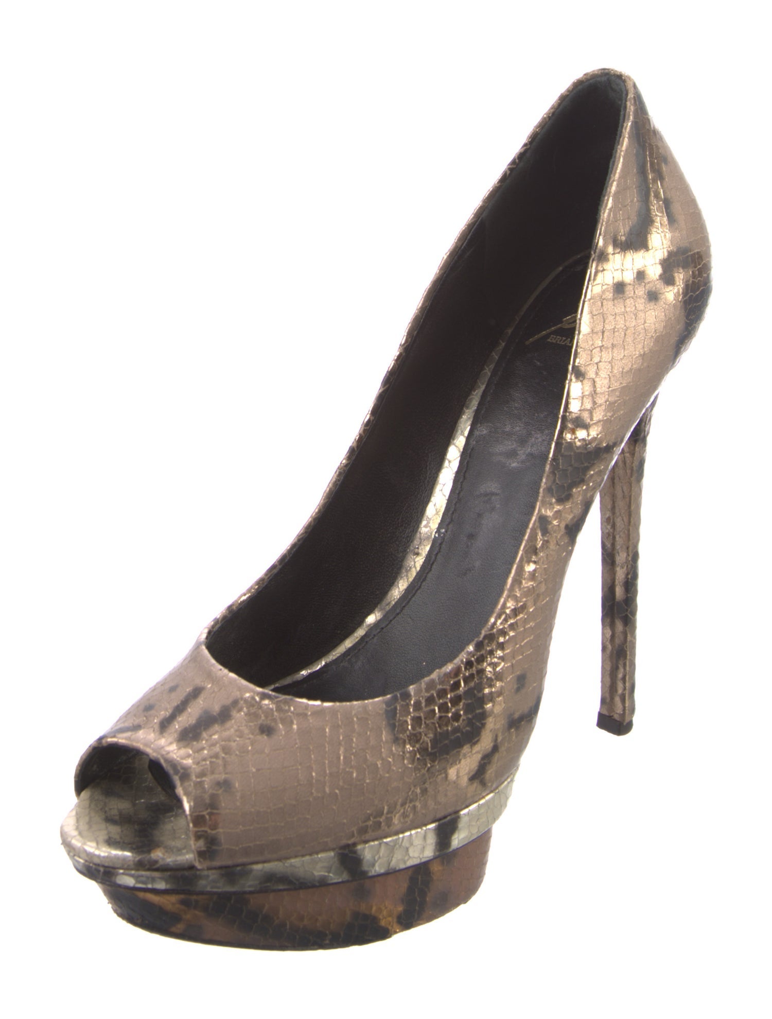 Brian Atwood Snakeskin Animal Print Pumps
