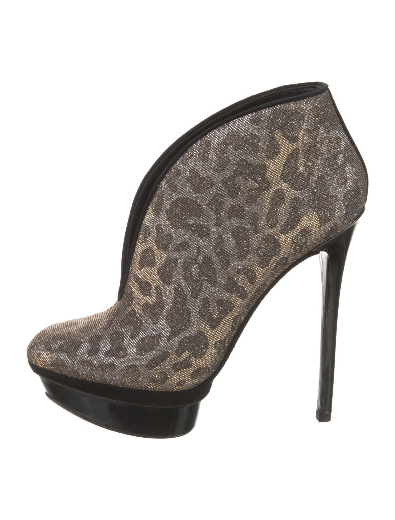 Brian Atwood Animal Print Glitter Accents Pumps
