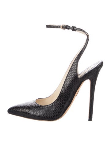 Pre-owned Brian Atwood Leather Slingback Pumps In Green