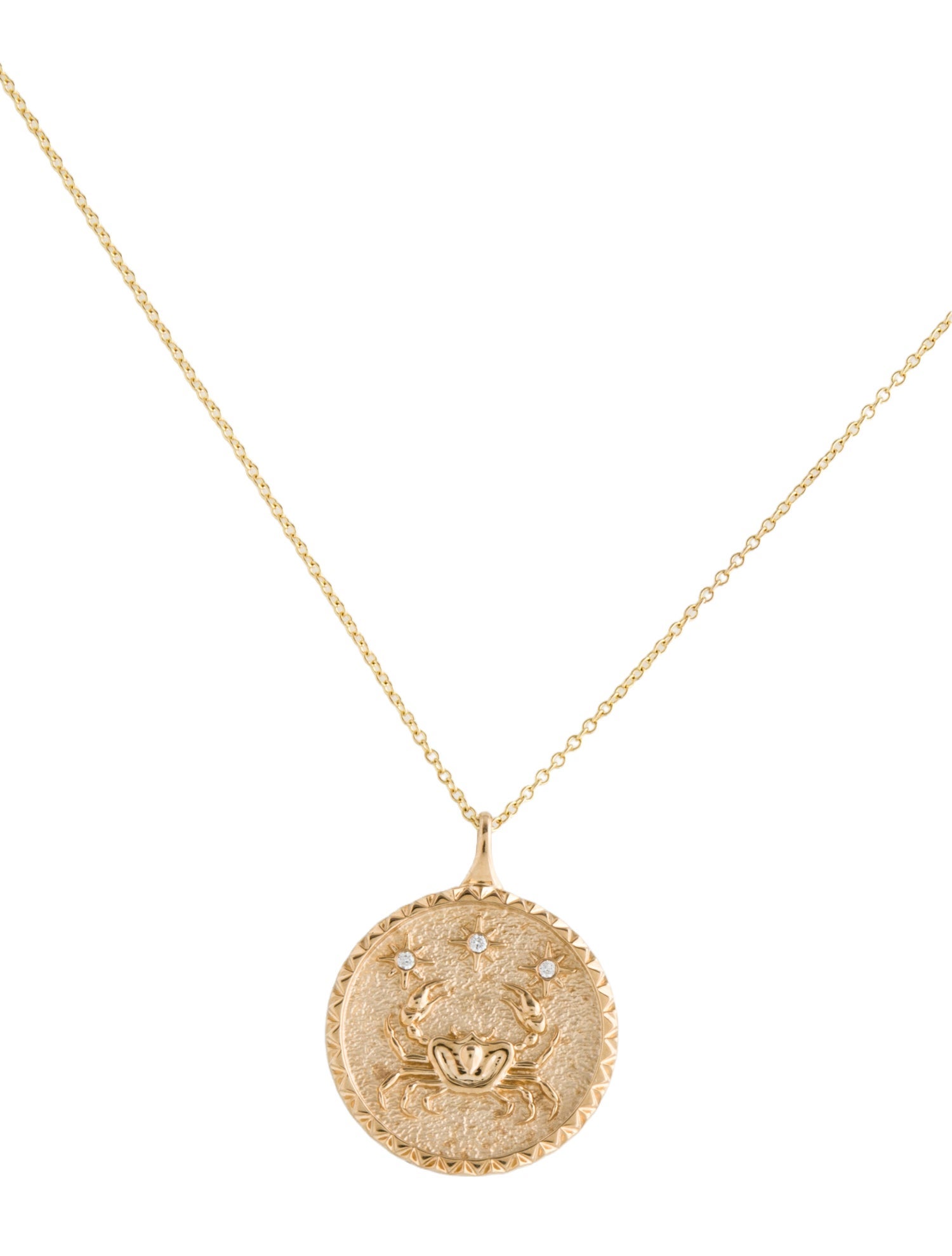 Brilliant Earth 14K Diamond "Cancer" Zodiac Pendant Necklace