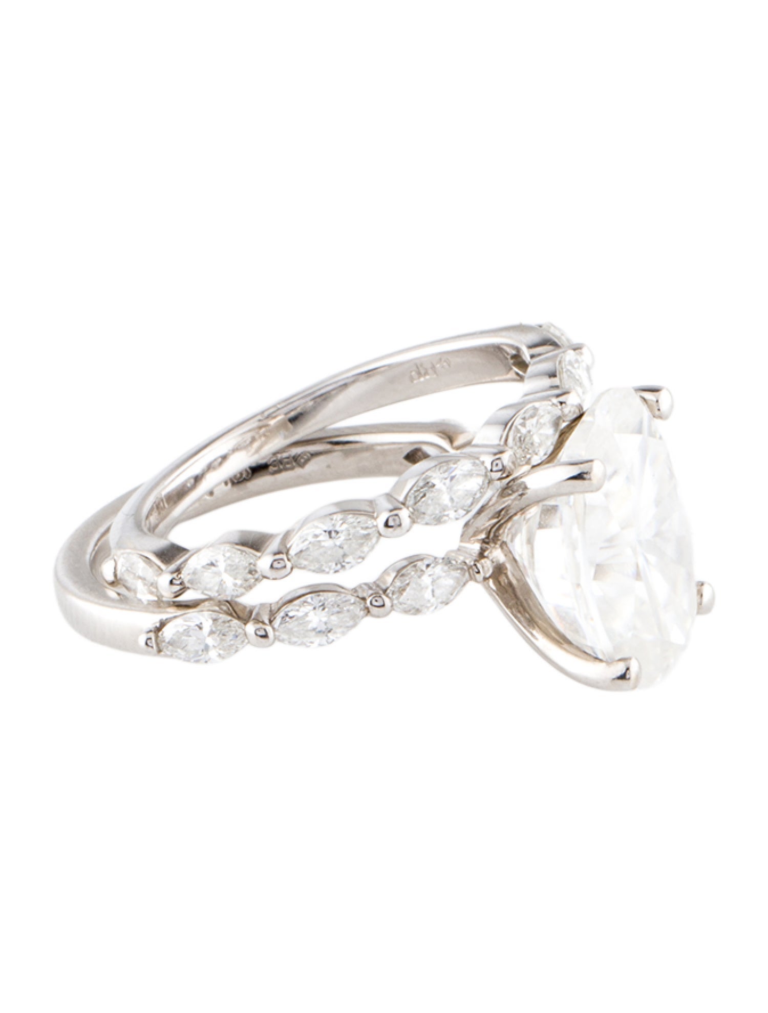 Brilliant Earth Moissanite & Lab Grown Diamond Ring w/ Diamond Wedding Band