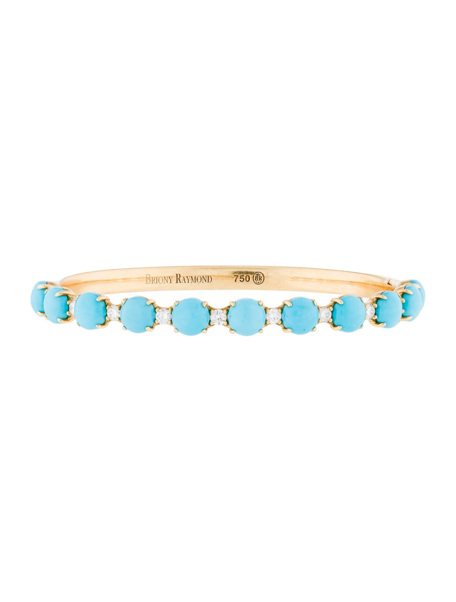 Briony Raymond 18K Turquoise & Diamond Bangle Bracelet