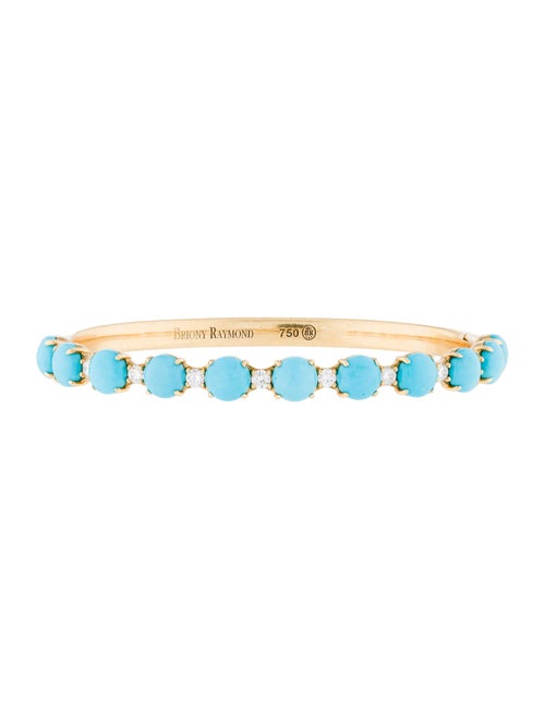 Briony Raymond 18K Turquoise & Diamond Bangle Bracelet