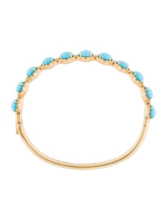 Briony Raymond 18K Turquoise & Diamond Bangle Bracelet
