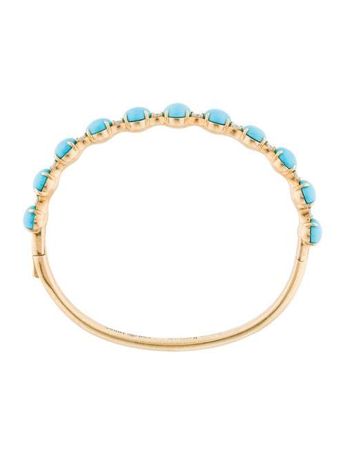 Briony Raymond 18K Turquoise & Diamond Bangle Bracelet