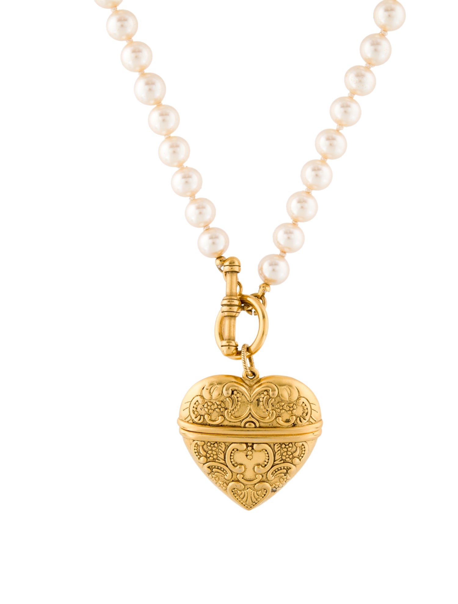 Brinker & Eliza Faux Pearl Heart Felicity Pendant Necklace