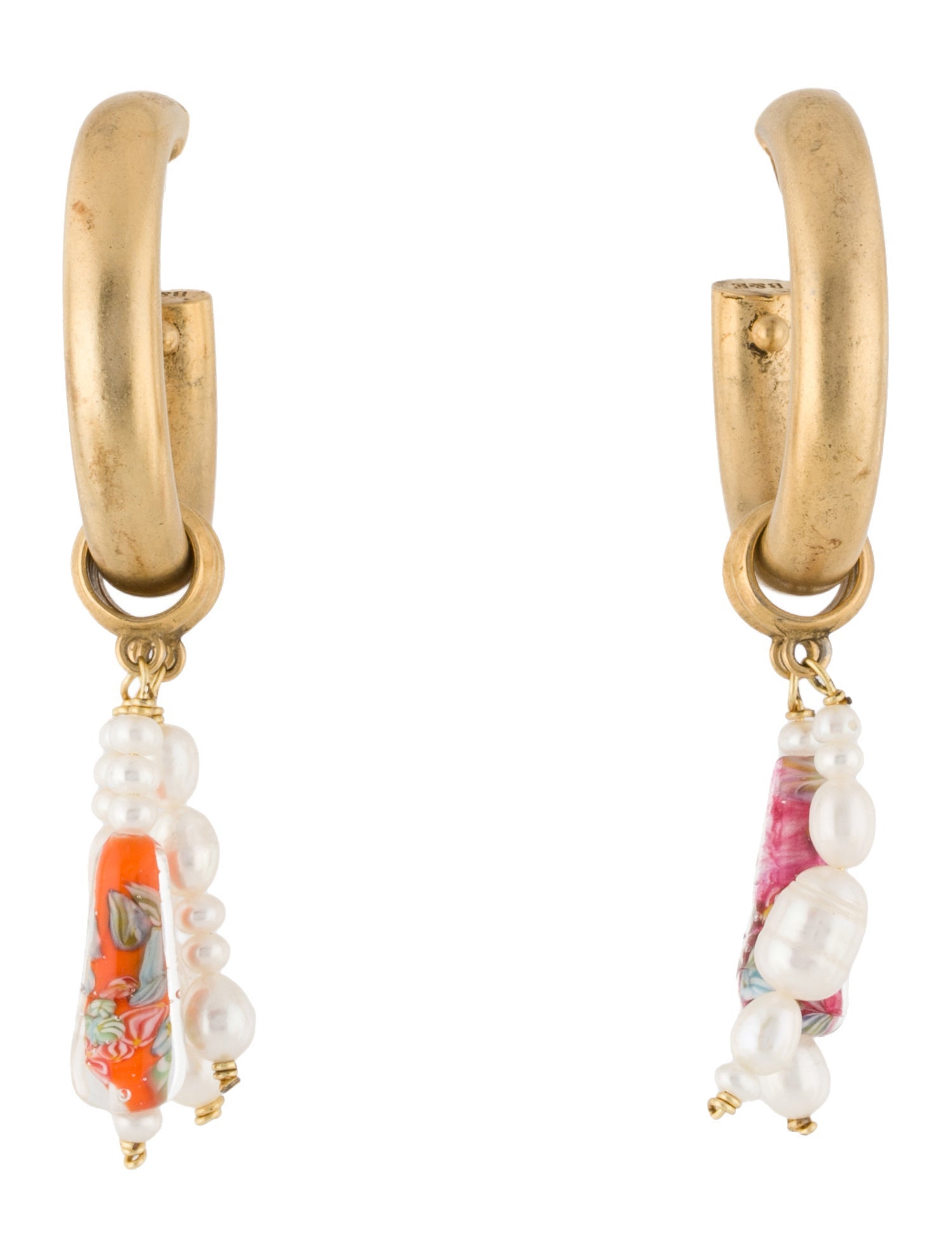 Brinker & Eliza Pearl Teardrop Jumbo Hoop Earrings