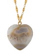 Brinker & Eliza Multi Color Stone " Izzie " Heart Pendant Necklace