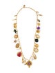 Brinker & Eliza Faux Pearl & Multistone Charm Necklace