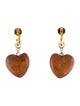 Brinker & Eliza Crystal & Wood Heart Drop Earrings