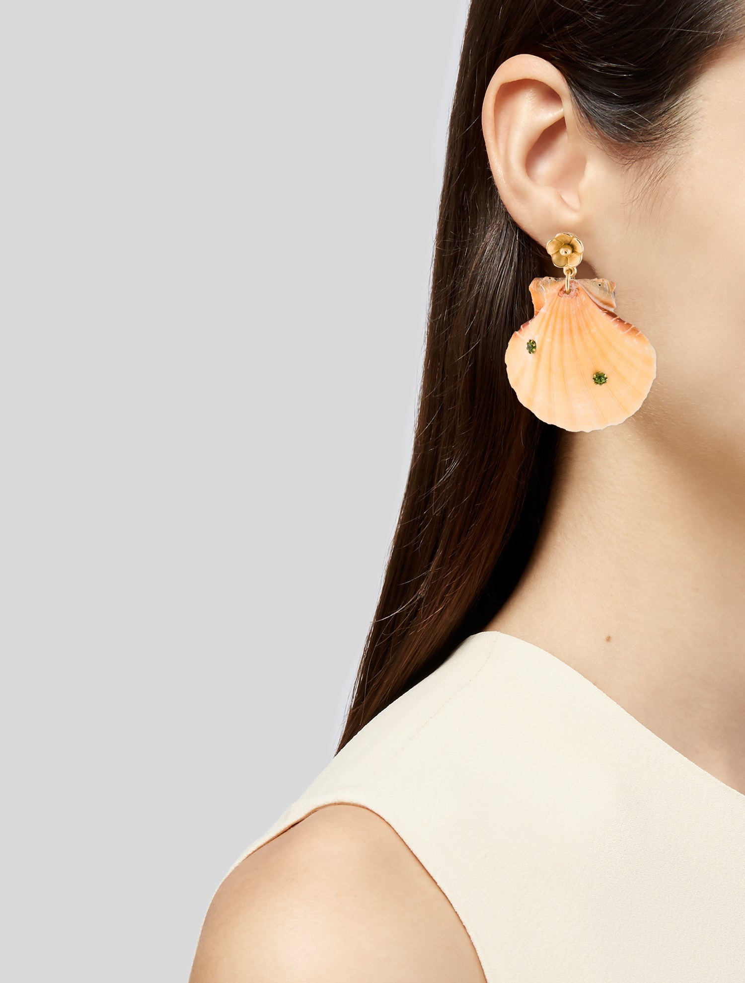 Brinker & Eliza Shell & Crystal Drop Earrings