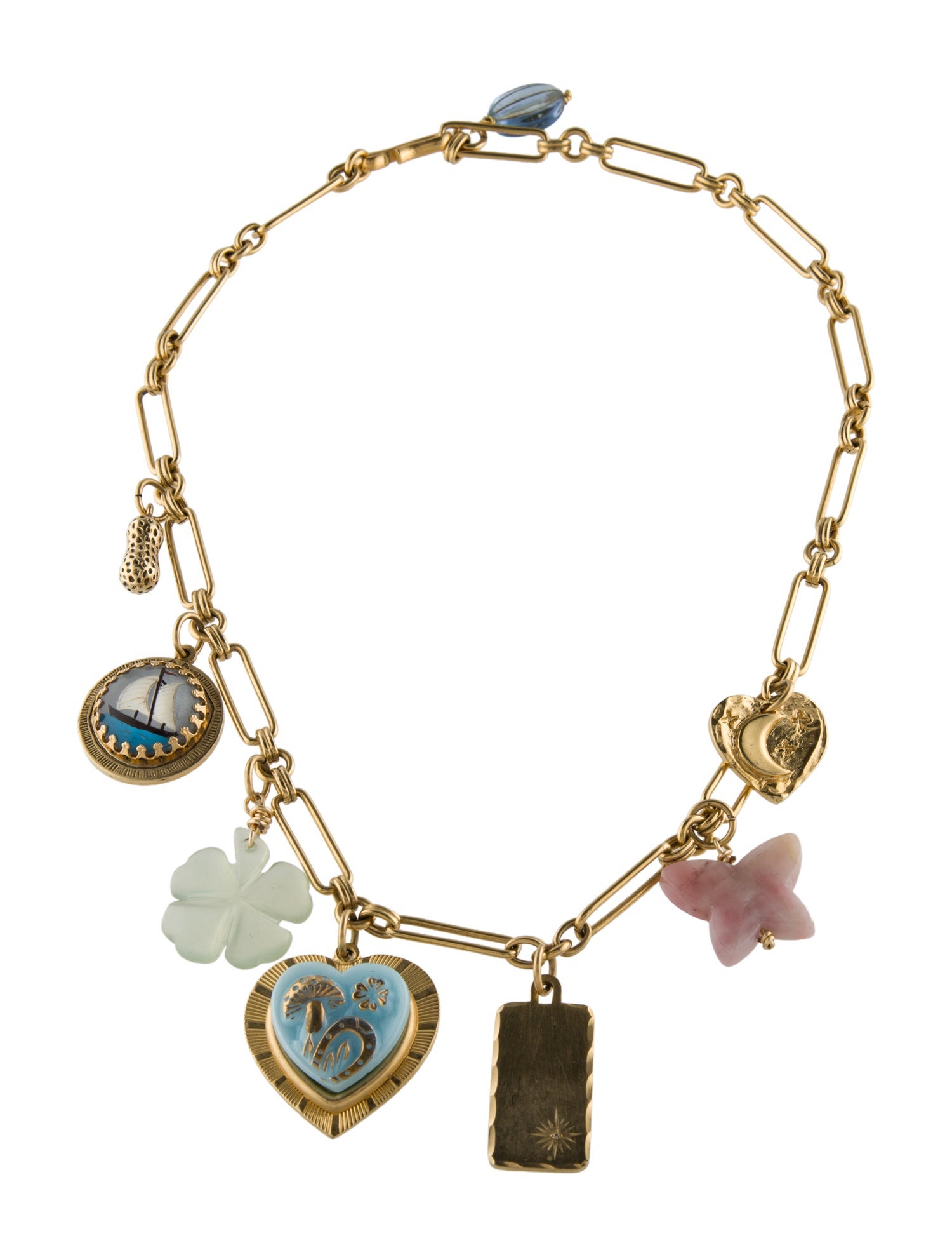 Brinker & Eliza Diamond & Multistone Mischief Managed Charm Necklace