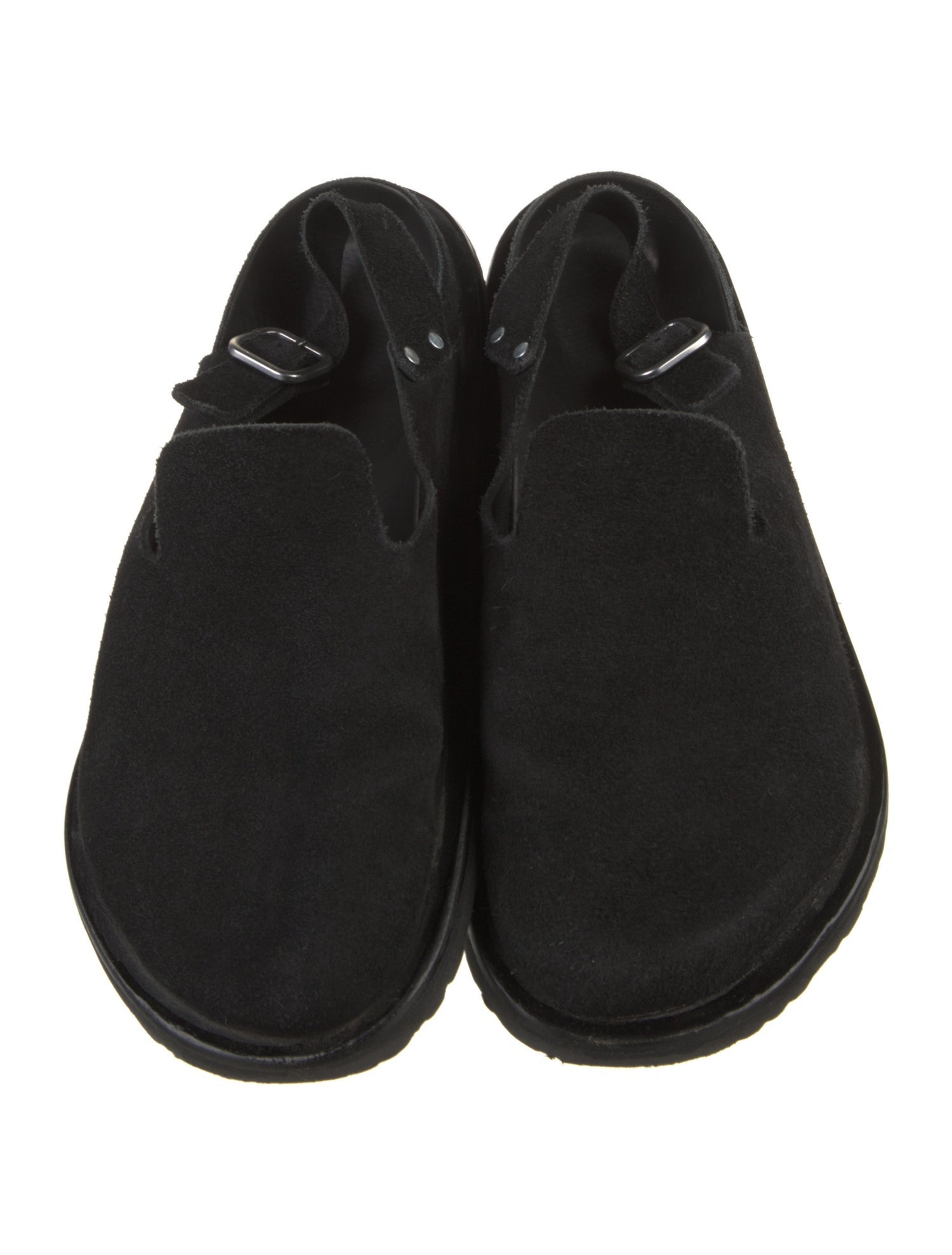 Birkenstock x Jil Sander Suede Slippers - Black Loafers, Shoes