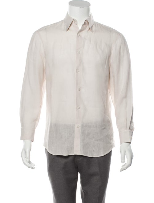 Berluti Linen Dress Shirt tan