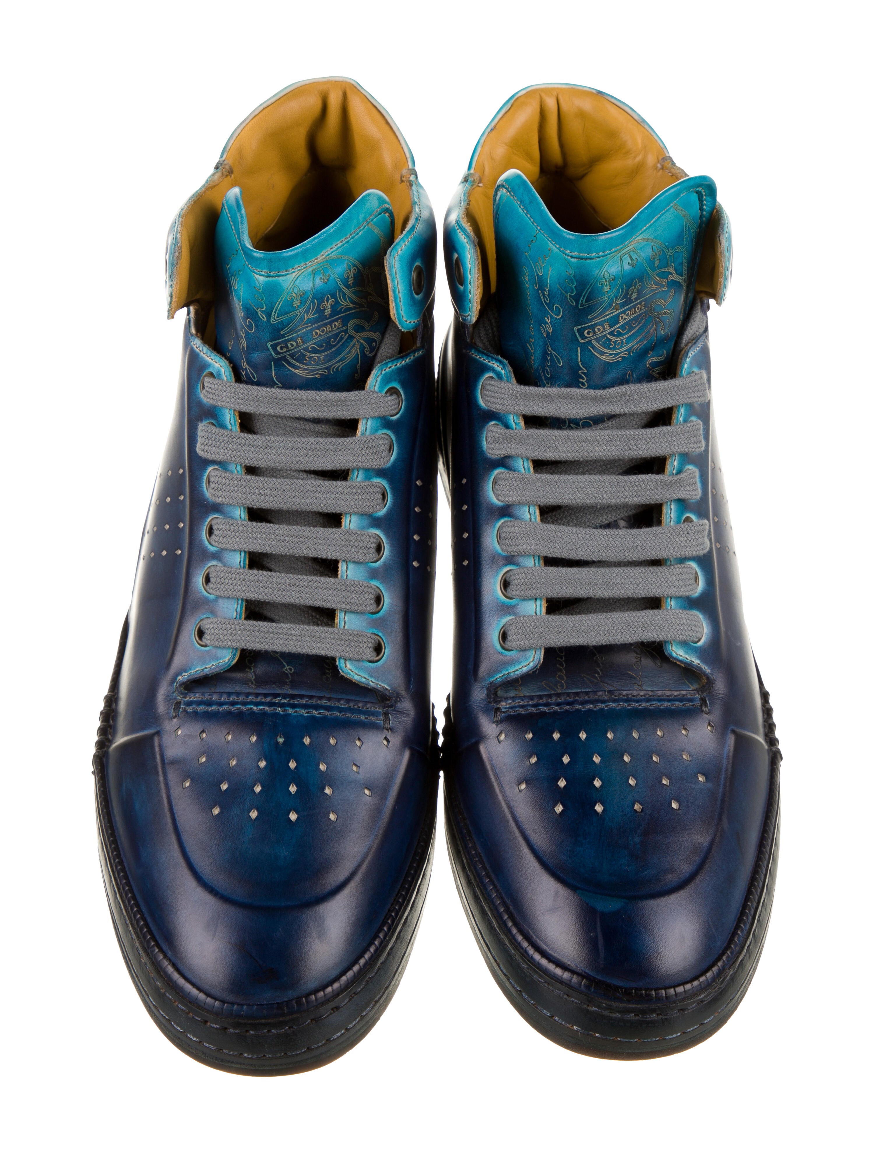 leather high-top sneakers