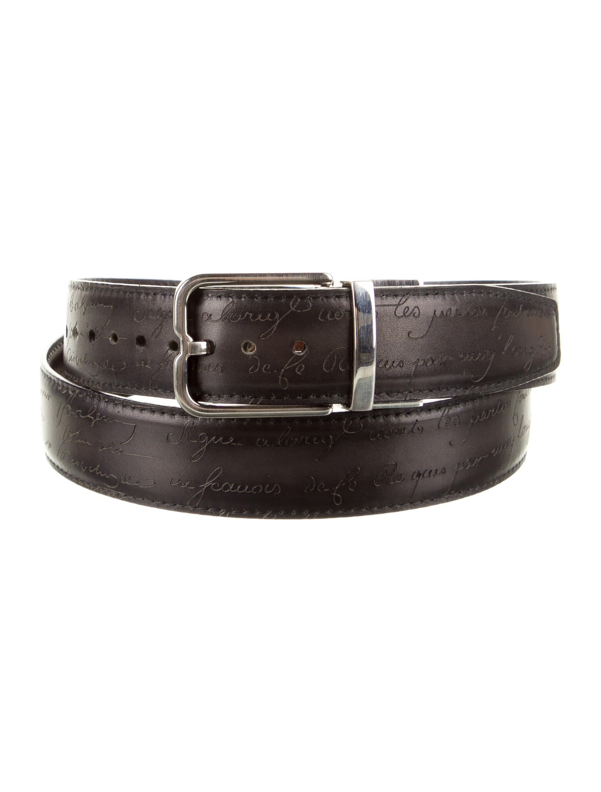 Berluti Leather Belt Black Belts, Accessories BRL25005 The RealReal