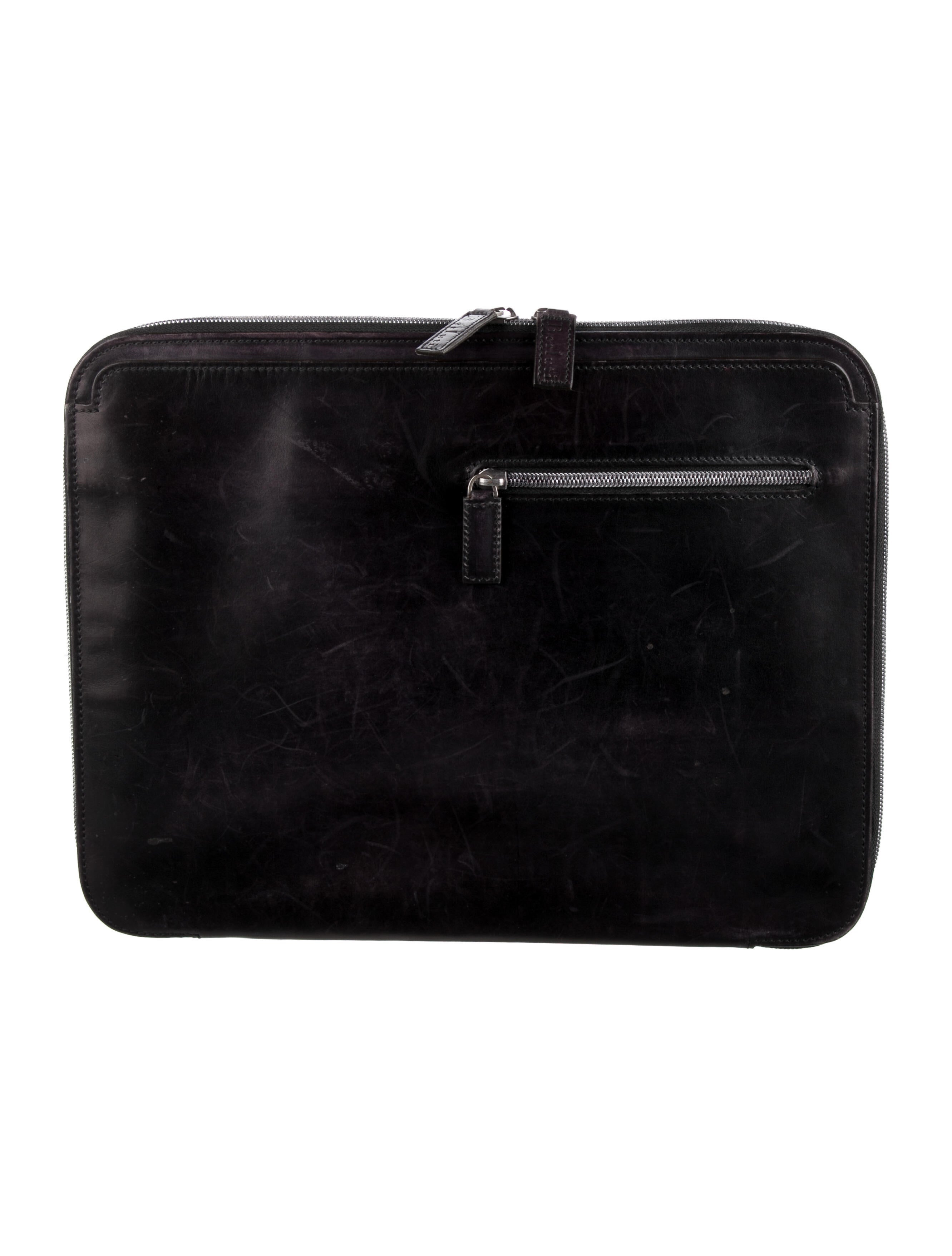 Berluti Leather Travel Pouch Black Portfolios & Pouches, Bags