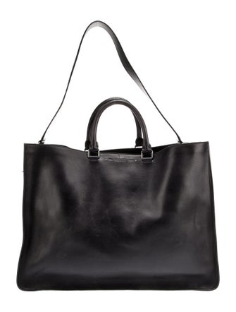 Berluti Solid Leather Tote Bag