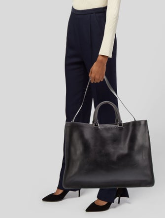 Berluti Solid Leather Tote Bag