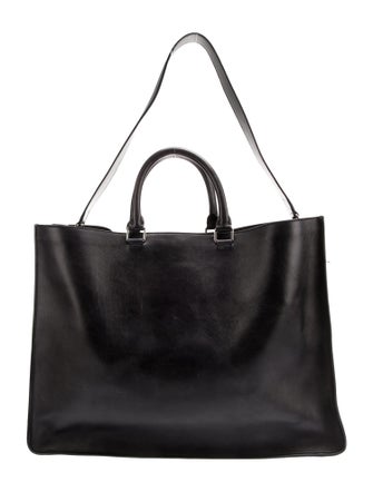 Berluti Solid Leather Tote Bag