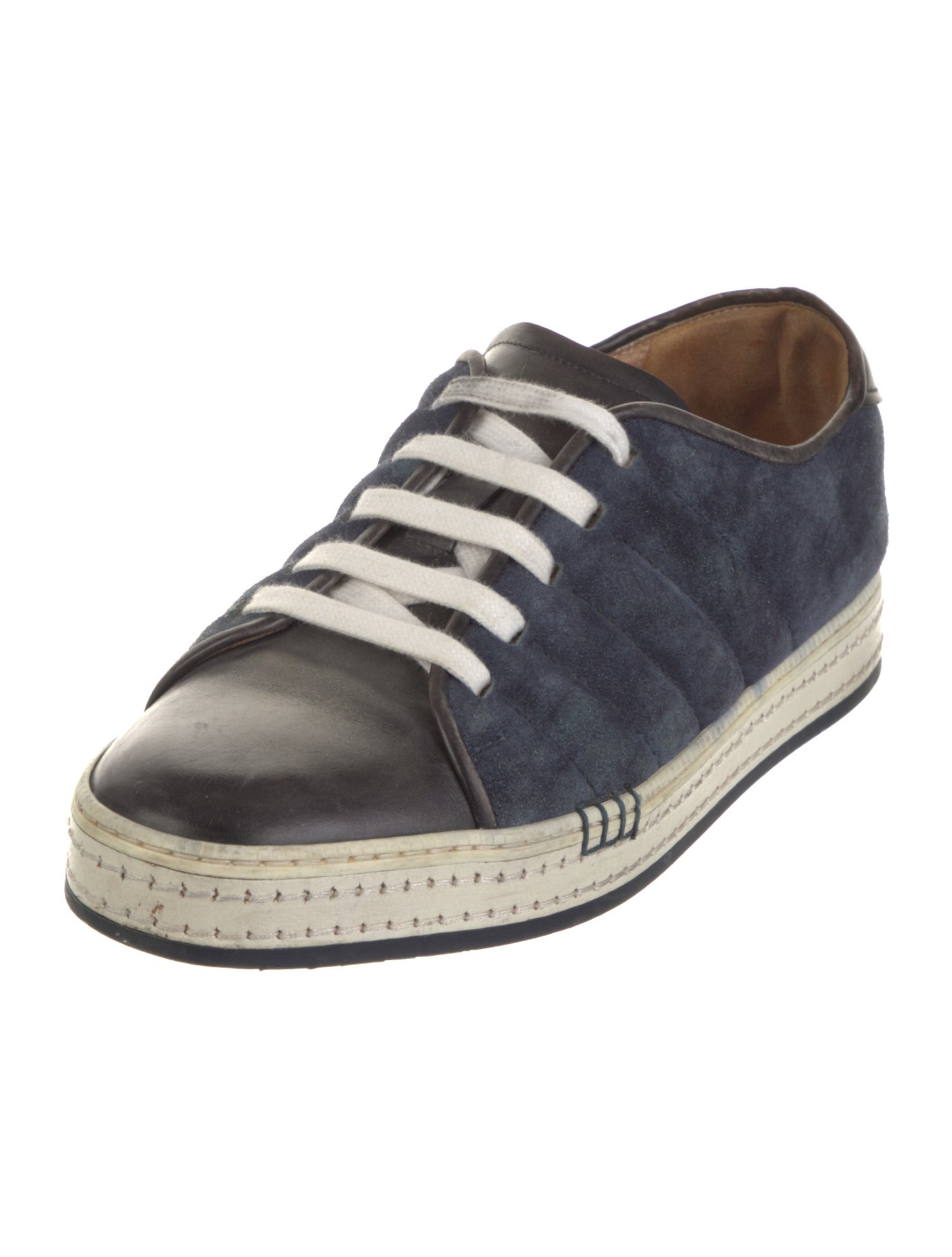 Berluti Suede Leather Trim Embellishment Sneakers