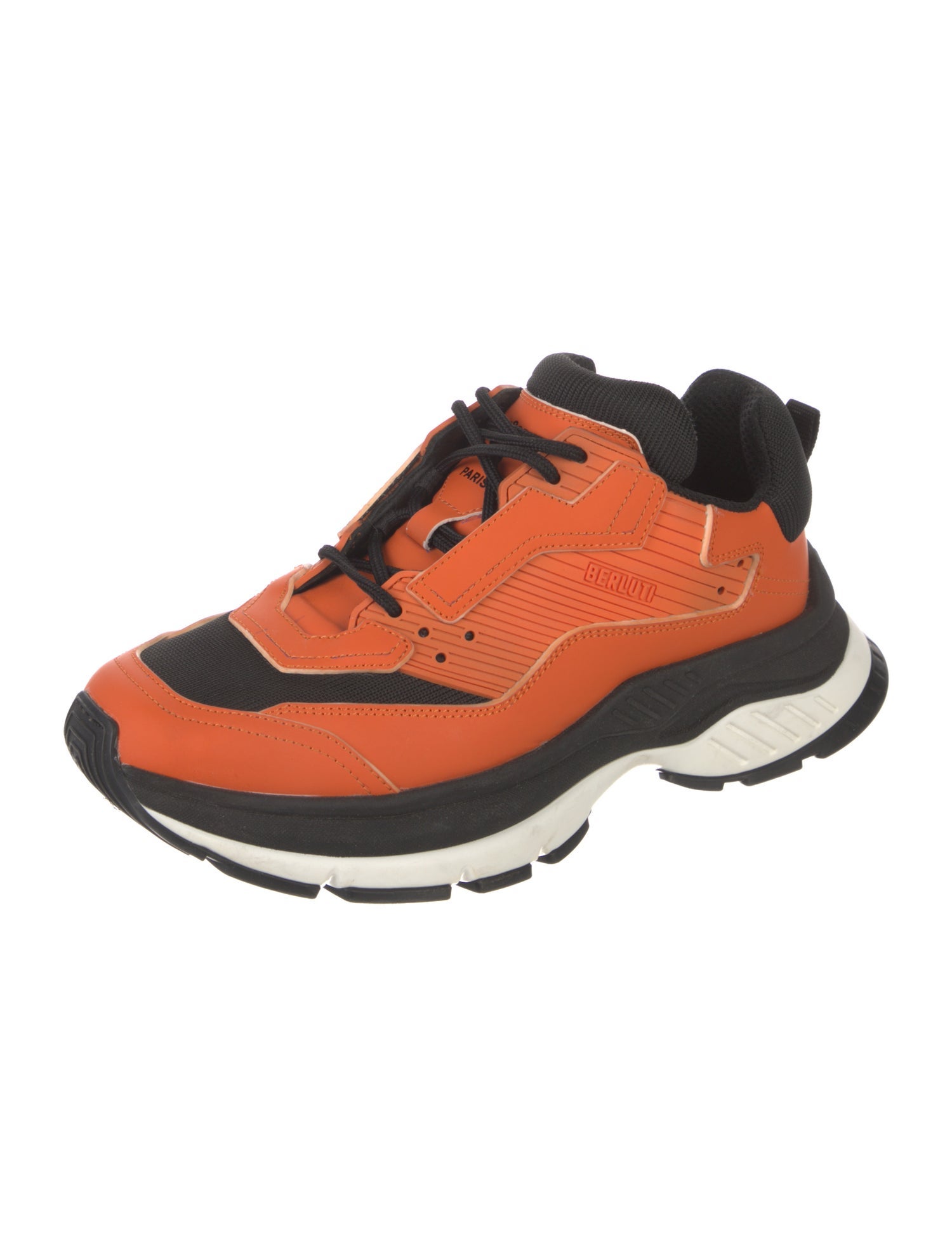 Berluti Leather Printed Athletic Sneakers