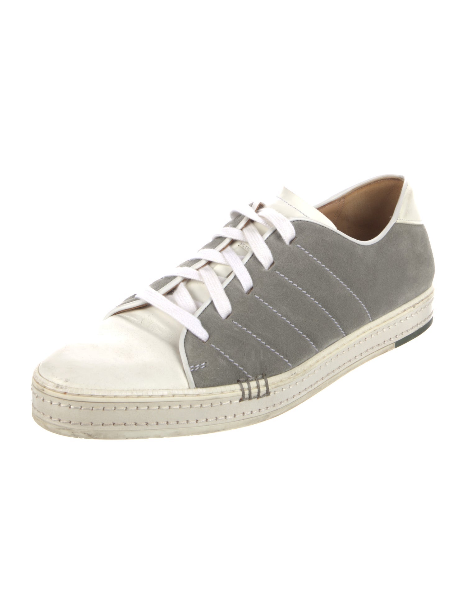 Berluti Suede Colorblock Pattern Sneakers