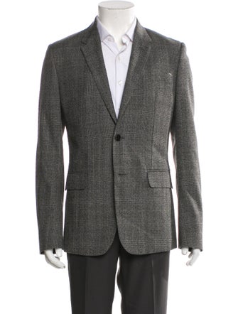 Berluti Wool Plaid Print Blazer