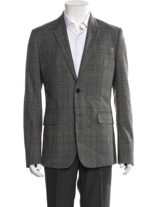 Berluti Wool Plaid Print Blazer