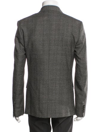 Berluti Wool Plaid Print Blazer