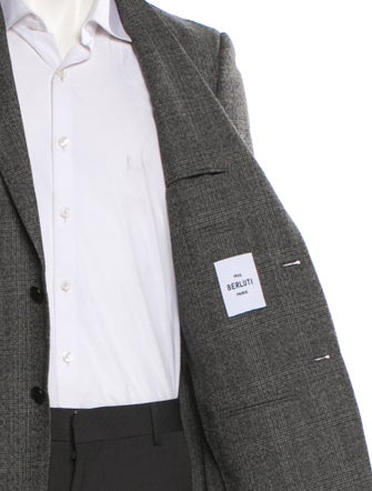 Berluti Wool Plaid Print Blazer