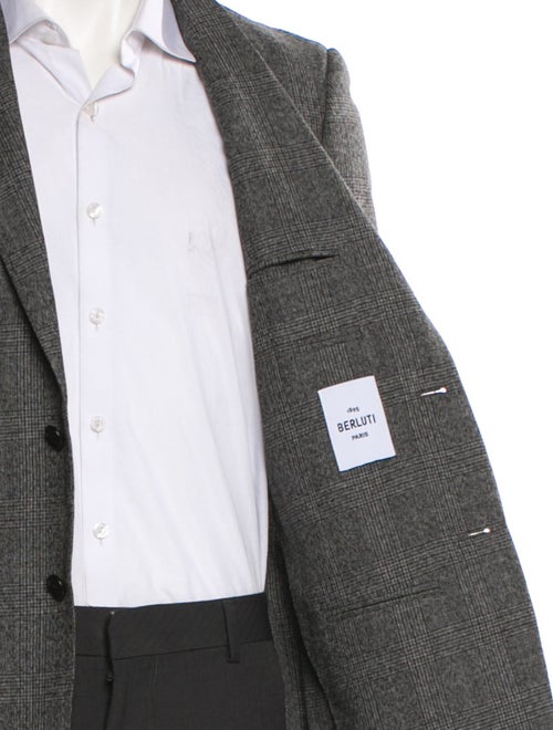 Berluti Wool Plaid Print Blazer