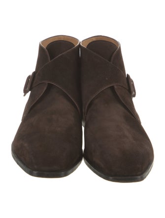 Berluti Suede Leather Trim Embellishment Monk Straps