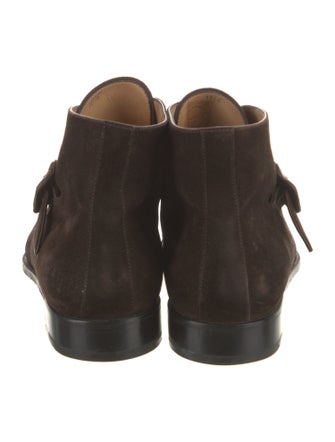 Berluti Suede Leather Trim Embellishment Monk Straps