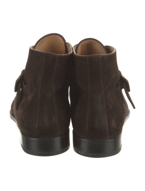 Berluti Suede Leather Trim Embellishment Monk Straps