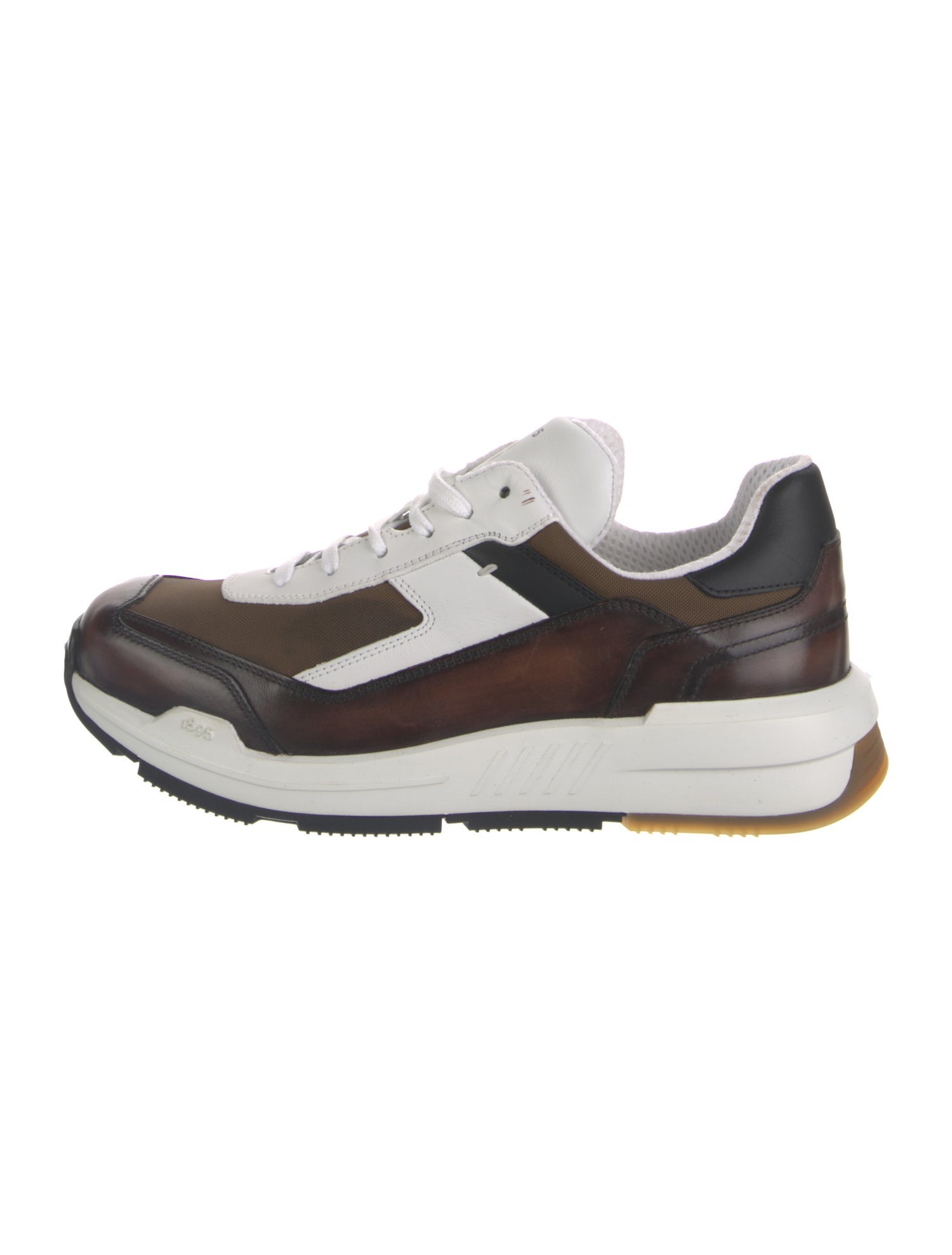 Berluti Leather Colorblock Pattern Sneakers