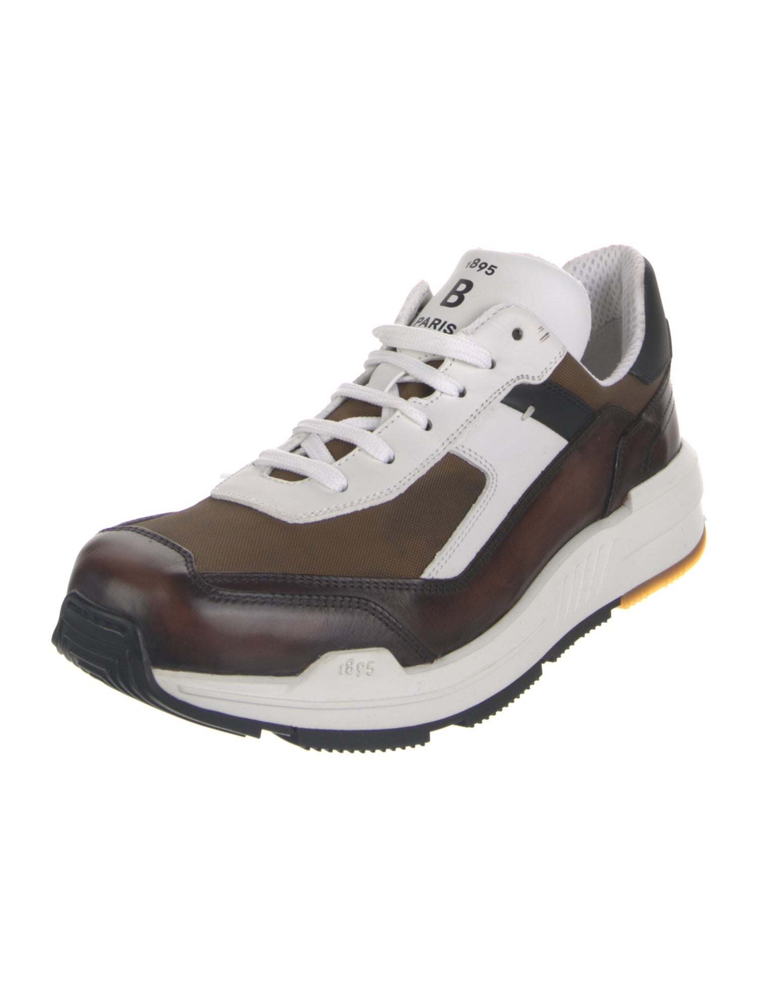 Berluti Leather Colorblock Pattern Sneakers