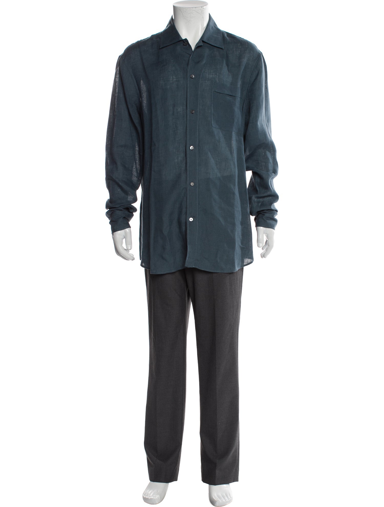 Berluti Linen Long Sleeve Dress Shirt