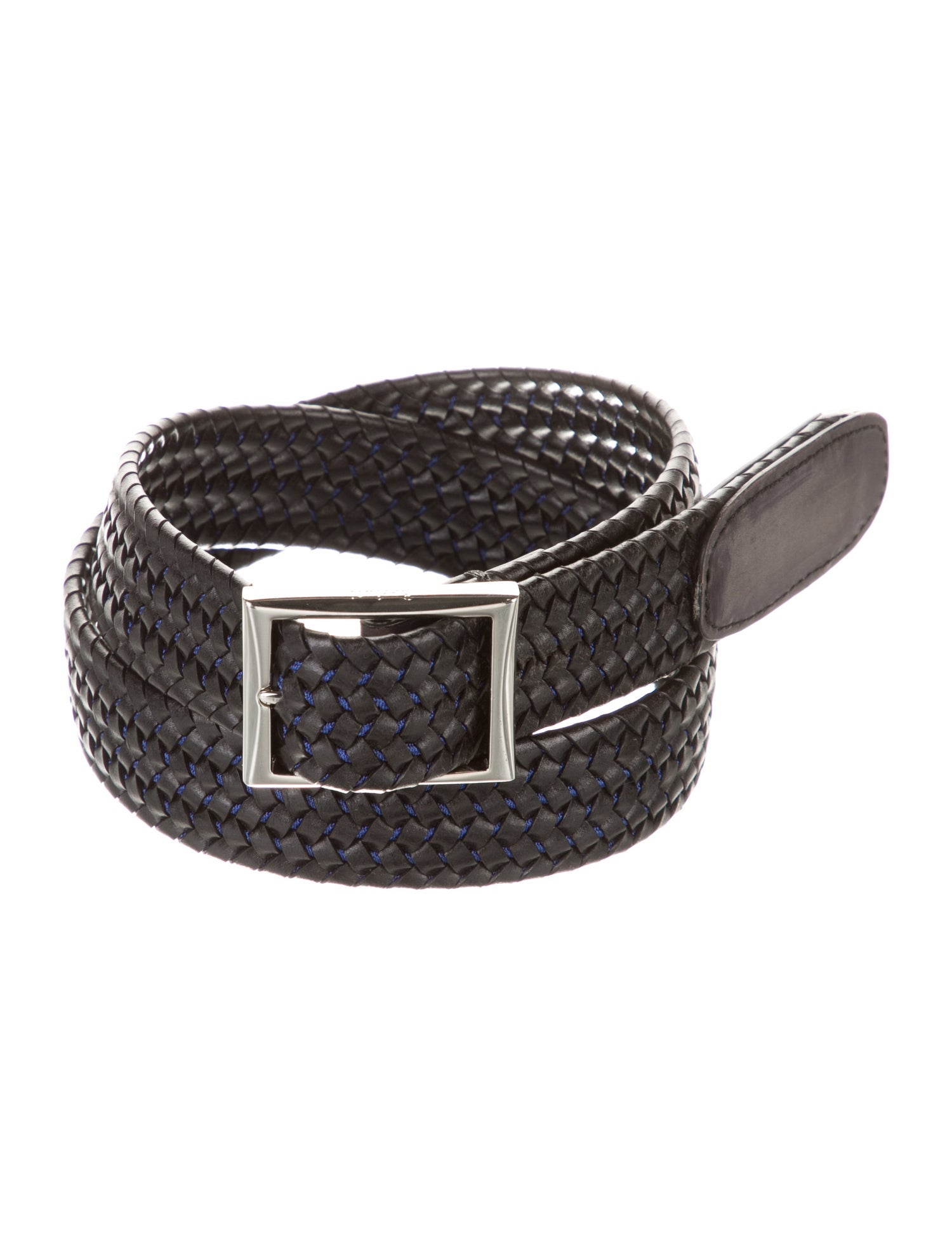 Berluti Leather Braided Accents Belt