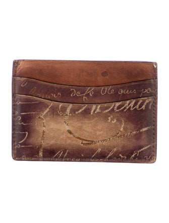 Berluti Leather Printed Card Holder