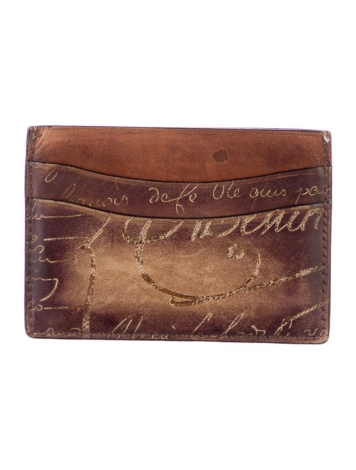Berluti Leather Printed Card Holder