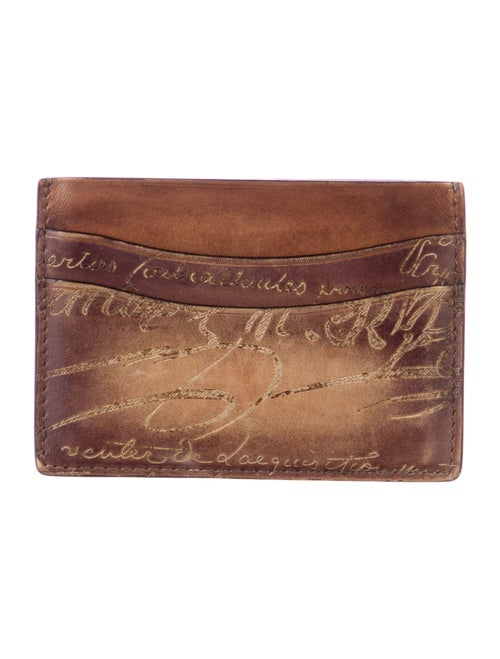 Berluti Leather Printed Card Holder