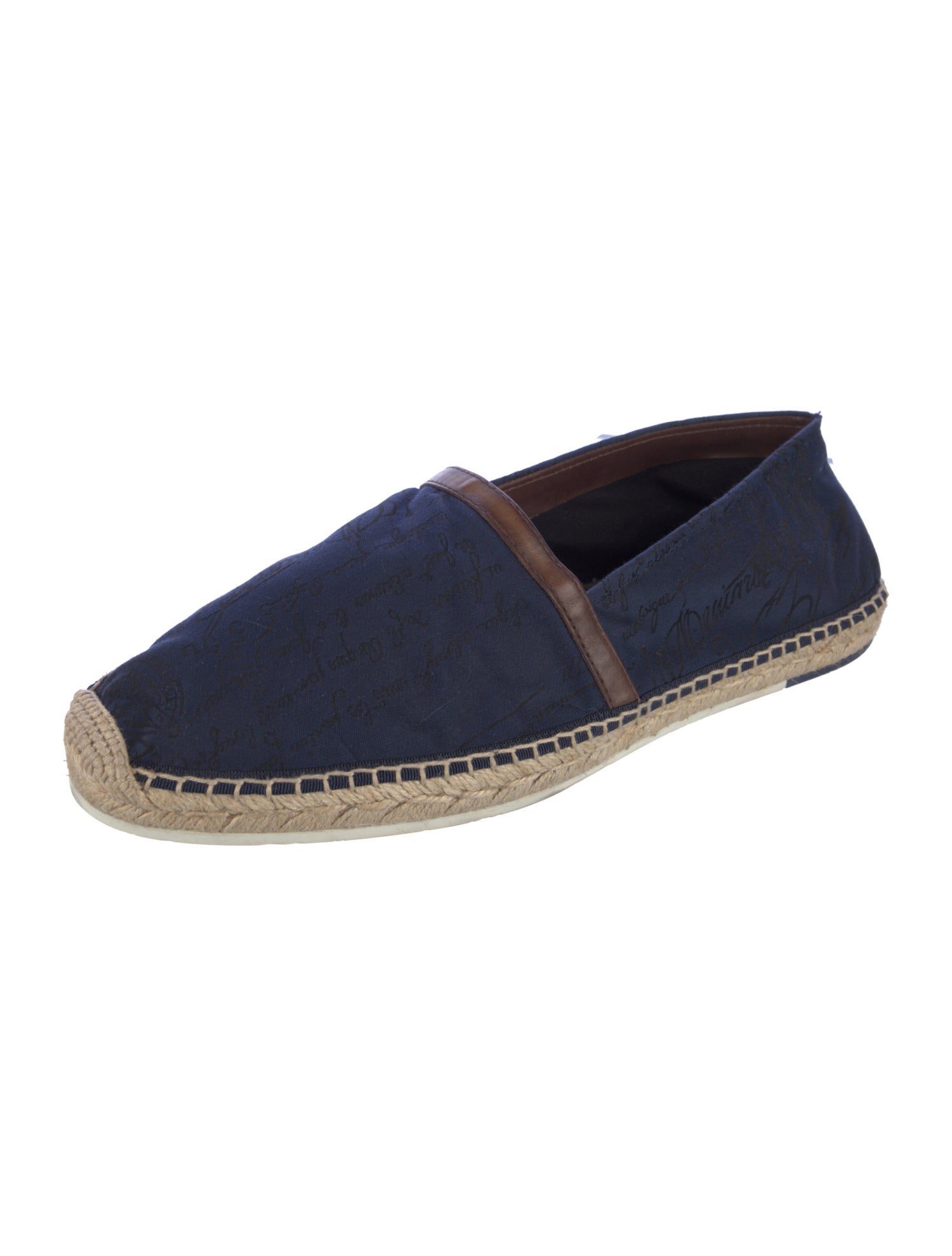 Berluti Colorblock Pattern Leather Trim Embellishment Espadrilles