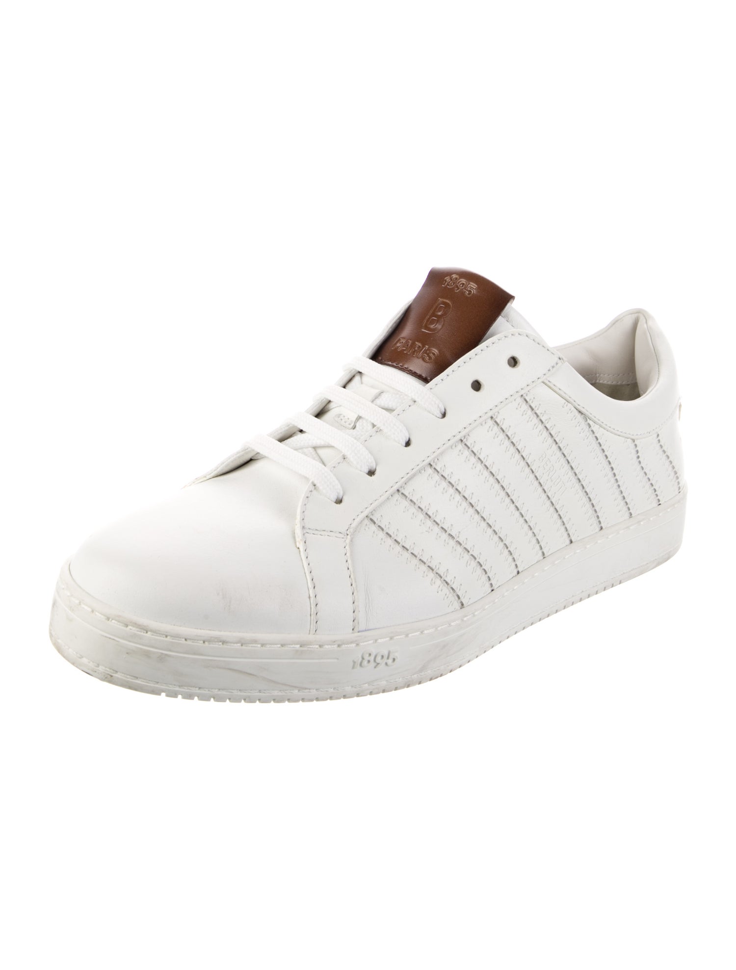 Berluti Leather Striped Sneakers