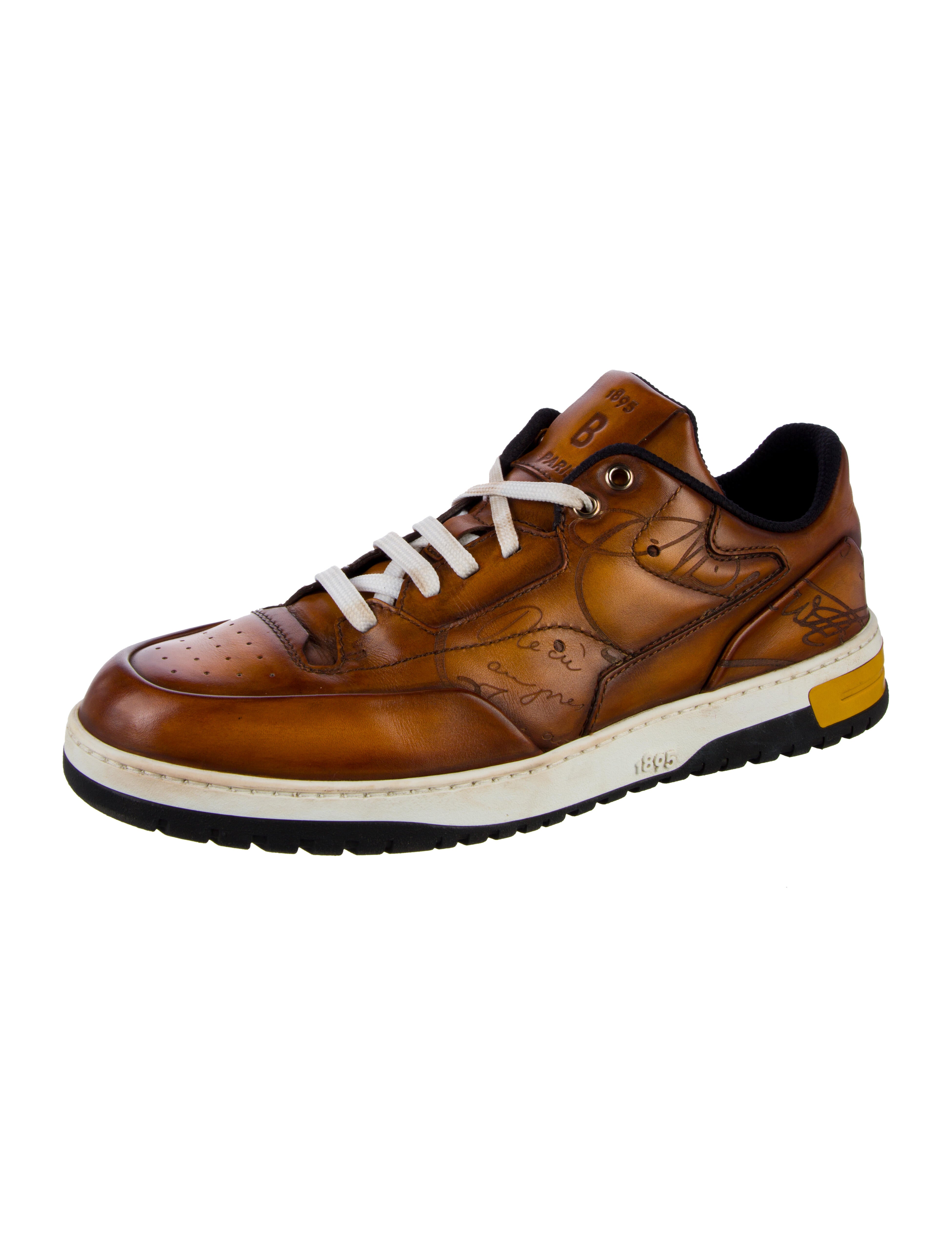 Berluti Leather Graphic Print Sneakers