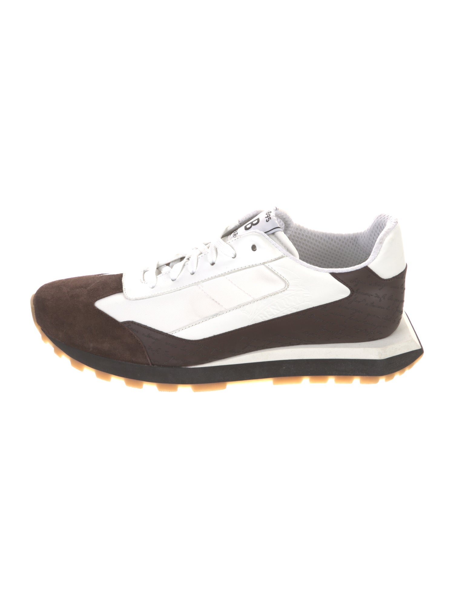Berluti Leather Colorblock Pattern Sneakers
