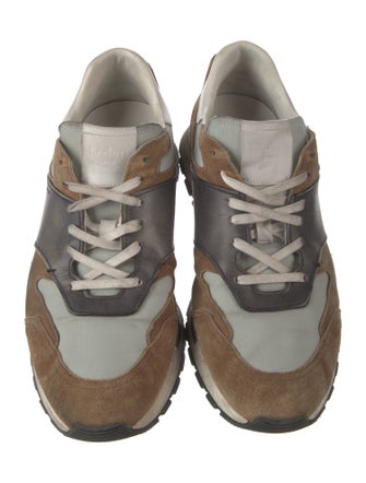 Berluti Suede Colorblock Pattern Sneakers