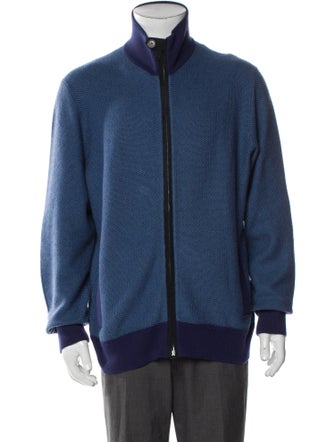 Berluti Cashmere Colorblock Pattern Bomber Jacket
